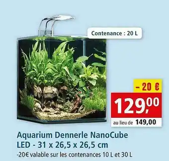 Aquarium Dennerle NanoCube Led - 31 X 26,5 X 26,5 Cm