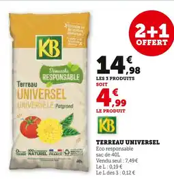 Hyper U KB Terreau Universel offre