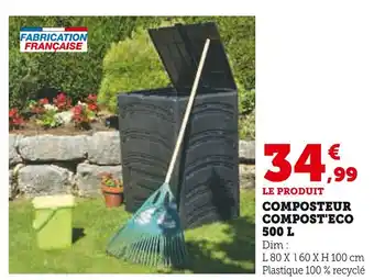 Hyper U Composteur compost'eco 500 l offre