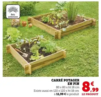 Hyper U Carré Potager en Pin offre