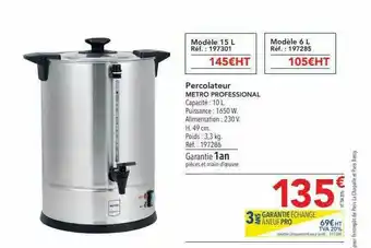 METRO Percolateur Metro Professional offre
