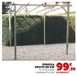 Hyper U Pergola Droite en Pin offre