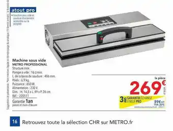 Machine Sous Vide Metro Professional