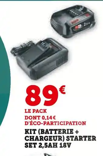 Hyper U Bosch Kit (batterie + chargeur) starter set 2,5Ah 18V offre