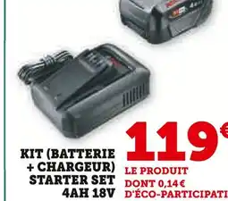 Hyper U Kit (batterie + chargeur) starter set 4AH 18V offre