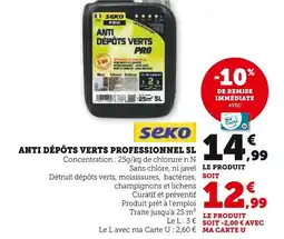 Hyper U Seko Pro ANTI DÉPÔTS VERTS PROFESSIONNEL 5L offre