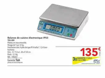 METRO Balance De Cuisine électronique Ip53 Tellier offre