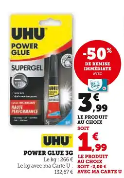 Hyper U UHU Power glue 3g offre