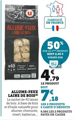 Hyper U U Allume-feux laine de bois offre