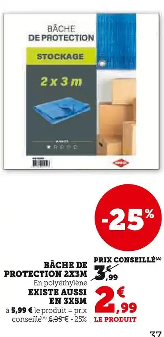 Hyper U Bâche de protection 2x3m offre