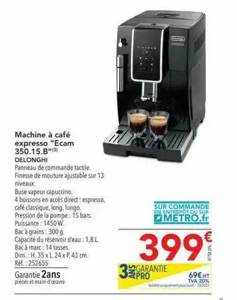 METRO Machine à Café Expresso offre