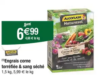 Carrefour ALGOFLASH Engrais corne torréfiée & sang séché offre