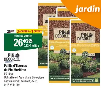 Carrefour PIN DECOR Paillis d'Ecorces de Pin Maritime offre