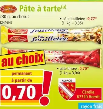 Norma CÉRÉLIA Pâte à tarte offre