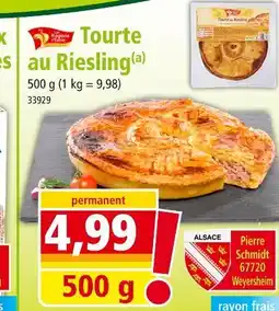 Norma Pierre Schmidt Tourte au Riesling offre