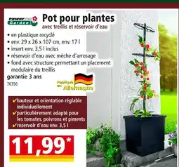 Norma Powertec Garden Pot pour plantes avec treillis et réservoir d'eau offre