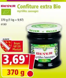 Norma Beyer Confiture extra Bio myrtilles sauvages offre