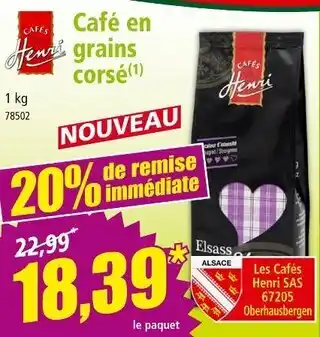 Norma Café en grains corsé offre