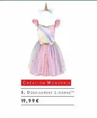 Monoprix Déguisement Licorne Création Monoprix offre