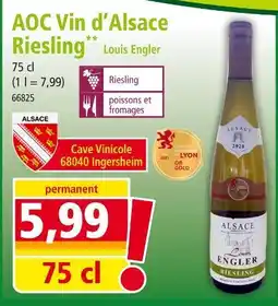 Norma Louis Engler AOC Vin d'Alsace Riesling offre