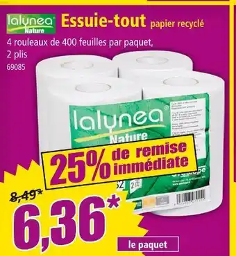 Norma lalunea Essuie-tout papier recyclé offre