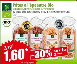 Norma Bio Sonne Pâtes à l’épeautre Bio offre