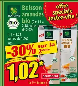 Norma BIO SONNE Boisson amandes bio offre