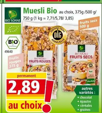 Norma Bio Sonne Muesli Bio offre