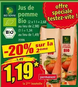 Norma BIO SONNE Jus de pomme bio offre