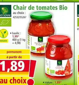 Norma BIO SONNE Chair de tomates Bio offre