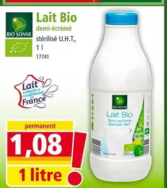 Norma Bio Sonne Lait Bio demi-écrémé offre