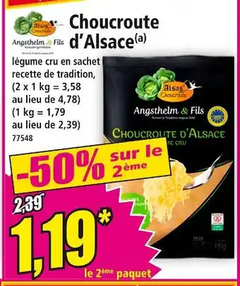 Norma Angsthelm & Fils Choucroute d'Alsace offre