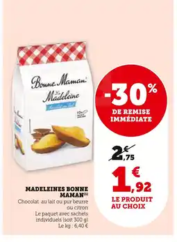 Super U Bonne Maman Madeleines offre