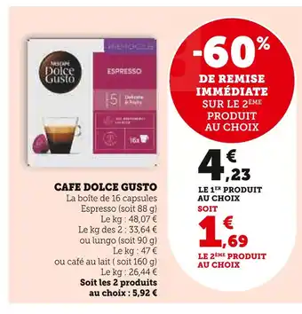 Super U DOLCE GUSTO Cafe offre