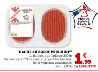 Super U Prix Mini Haché au boeuf offre