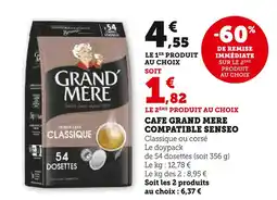 Super U GRAND MERE Cafe compatible senseo offre