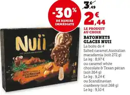 Super U NUII Batonnets glaces offre