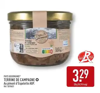 ALDI PAYS GOURMAND Terrine de campagne offre