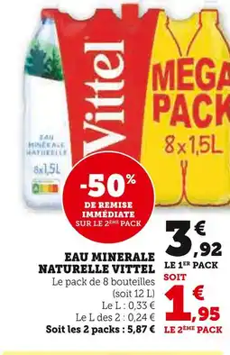 Super U Vittel Eau Minerale Naturelle offre