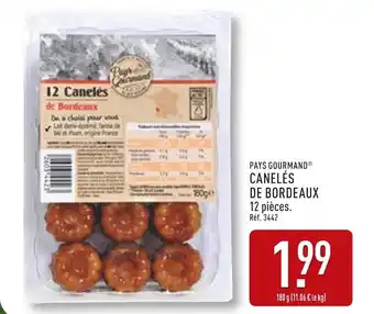 ALDI PAYS GOURMAND Canelés de Bordeaux offre