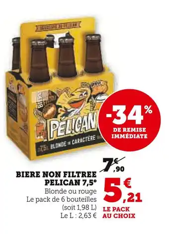 Super U PELICAN Biere non filtree pelican 7,5° offre