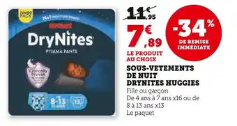 Super U Drynites huggies offre