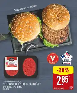 ALDI ST-CLÉMENT LE BOUCHER 2 steaks hachés façon bouchère offre