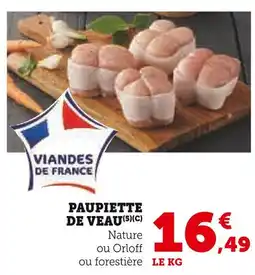 Super U Paupiette de veau offre