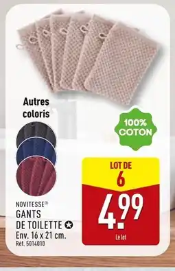 ALDI NOVITESSE Gants de toilette offre