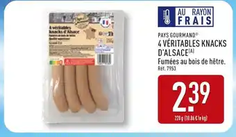 ALDI PAYS GOURMAND 4 véritables knacks d'alsace offre