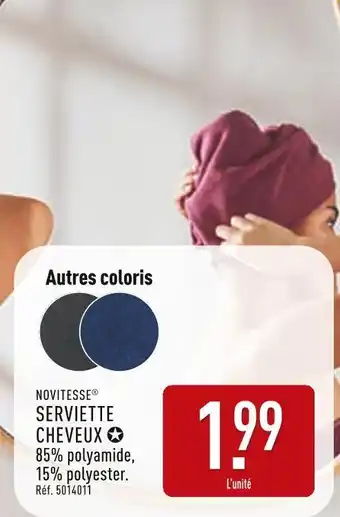 ALDI NOVITESSE Serviette cheveux offre