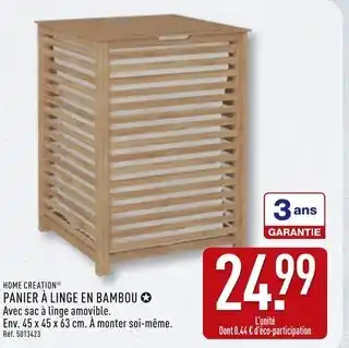 ALDI HOME CREATION Panier à linge en bambou offre