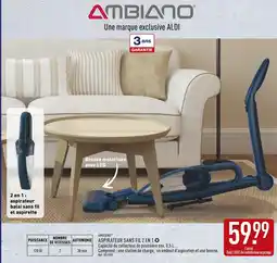 ALDI AMBIANO Aspirateur sans fil 2 en 1 offre