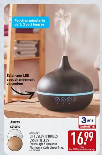 ALDI AMBIANO Diffuseur d'huiles essentielles offre